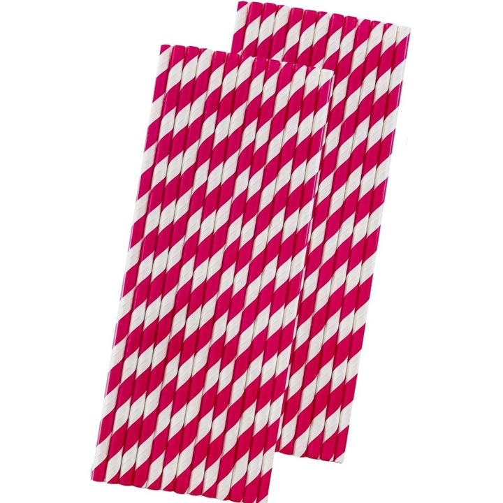 Set 16 Paie, Leski, pentru Masa de Craciun, din Hartie, 19.7 cm, Alb-Rosu