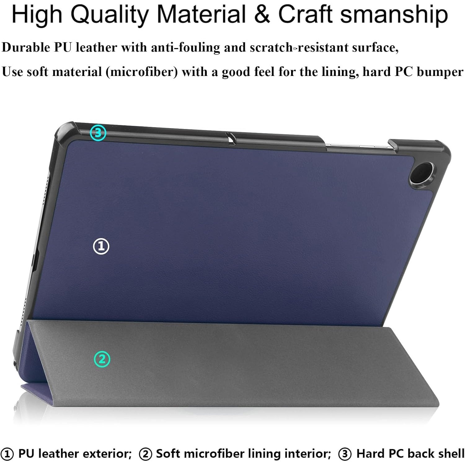 Husa de protectie tableta pentru Samsung Galaxy Tab A9+, A9 Plus, 11 inchi, 2023, cu protectie automata de somn, VIENOD, Albastru
