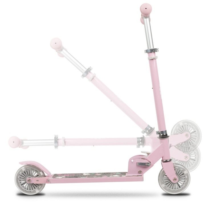 Trotineta pliabila WXM SKIPO, 120mm, cu roti LED, greutate 2kg, capacitate 50kg, design modern