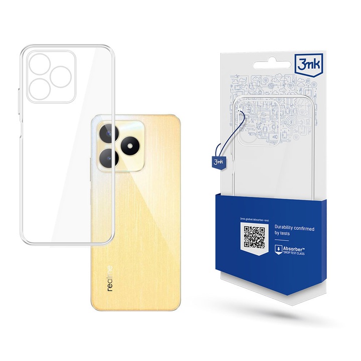 Калъф за телефон Realme C53, 3MK, прозрачен, висока защита