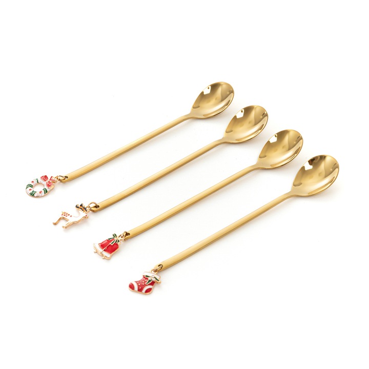 Комплект десертни лъжички BLANE, 4 бр HOMLA златисти