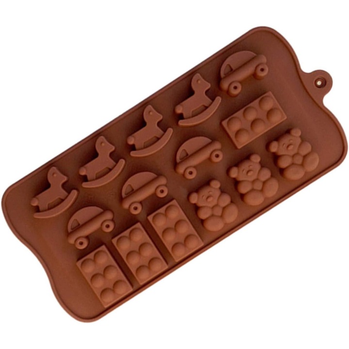 Forma din Silicon, Model Masinuta, Lego, Ursuleti, pentru Ciocolata de Casa, Bomboane, Jeleuri sau Cuburi de Gheata, CBD CORAL BEST DEALS 1