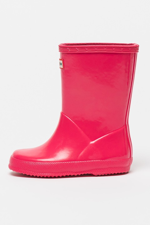 HUNTER, Cizme de ploaie cu aspect lucios Classic, Fucsia