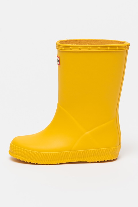 HUNTER, Cizme de ploaie cu logo, Galben sofran