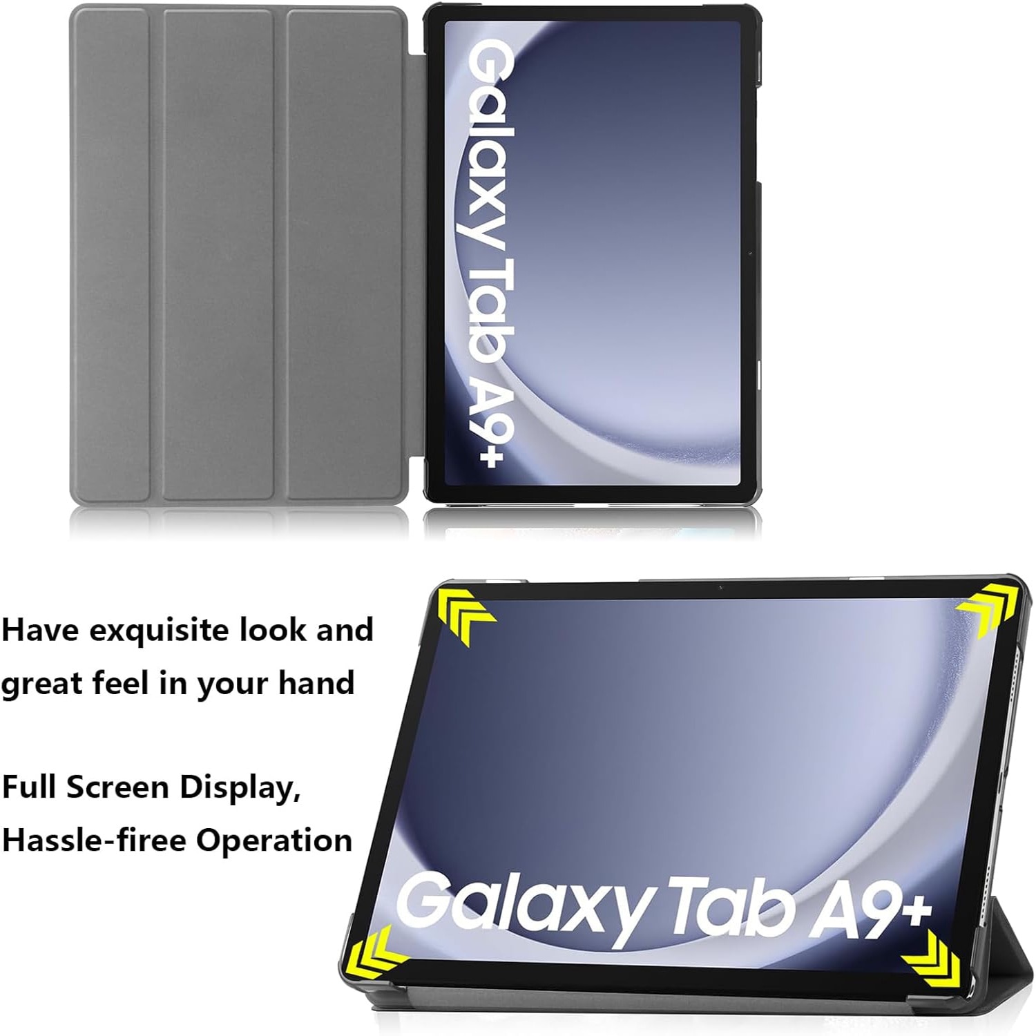 Husa de protectie tableta pentru Samsung Galaxy Tab A9 Plus, 11 inchi, 2023, cu protectie automata de somn, VIENOD, Negru