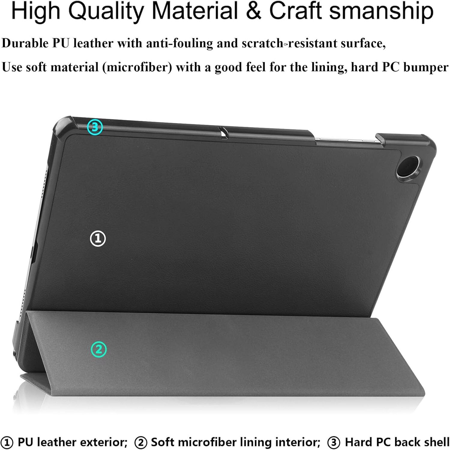 Husa de protectie tableta pentru Samsung Galaxy Tab A9 Plus, 11 inchi, 2023, cu protectie automata de somn, VIENOD, Negru