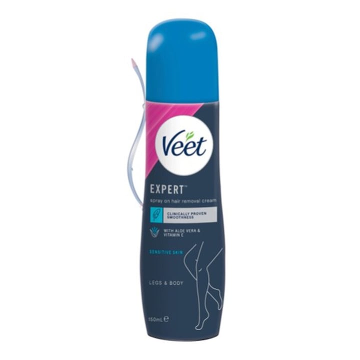 Veet Expert Крем за обезкосмяване със спрей за чувствителна кожа - 150 мл