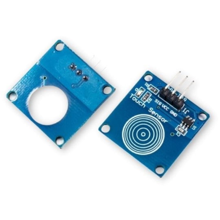 Modul senzor cu metoda capacitiva, TTP223B, compatibil, metoda capacitiva, tensiune de alimentare 2-5.5V, 24 mm x 24 mm, Albastru