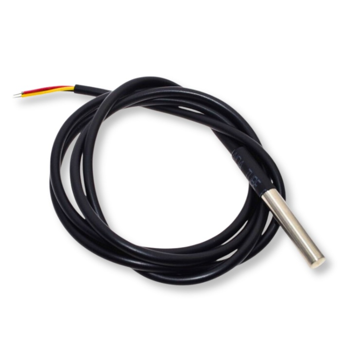 Modul senzor de temperatura, DS18B20, digital, cablu, interval de masurare, 2 m, Negru
