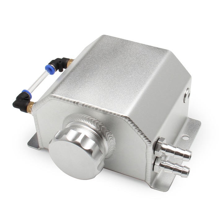 Квадратна бутилка за олио, 1л, сребриста, дишащ дизайн