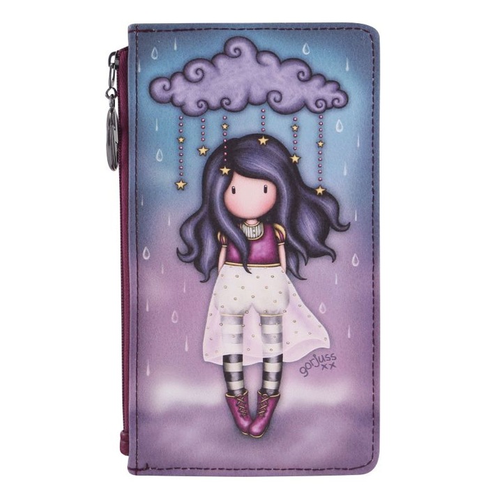 Кожен портфейл за карти Santoro Gorjuss Little Storm Cloud, 10.5 x 18.5 x 2 cm, Многоцветен