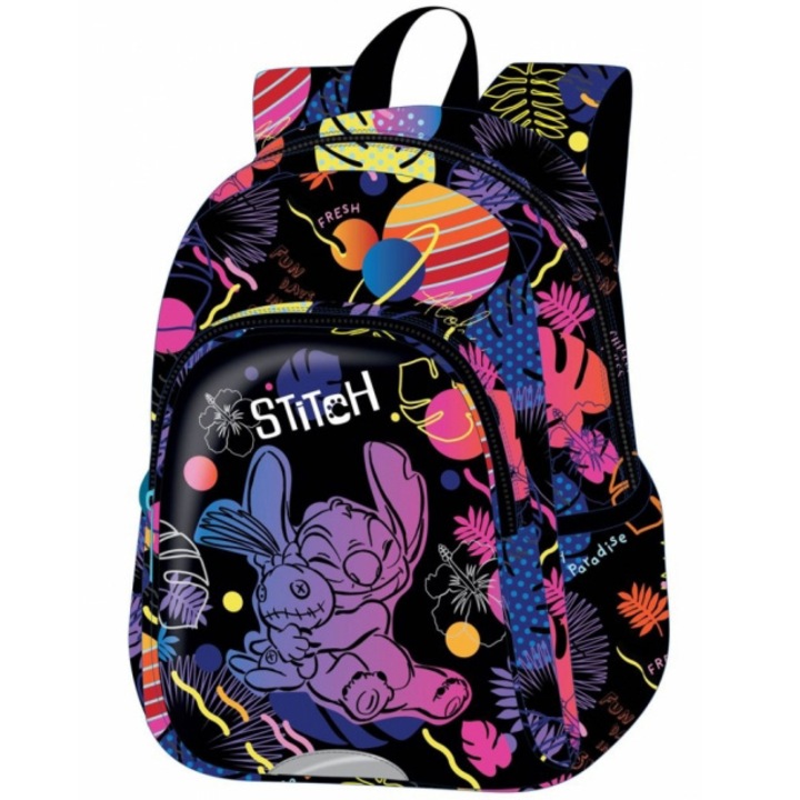 Детска раница, Coolpack Stitch, 2 отделения, 35 x 26 x 12 см, черна