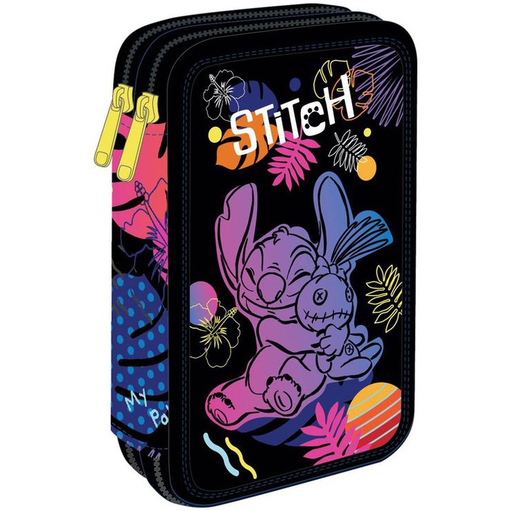 Penar echipat, Coolpack Stitch, 2 compartimente, 19.5 x 12.5 x 5 cm, 35 piese, Negru