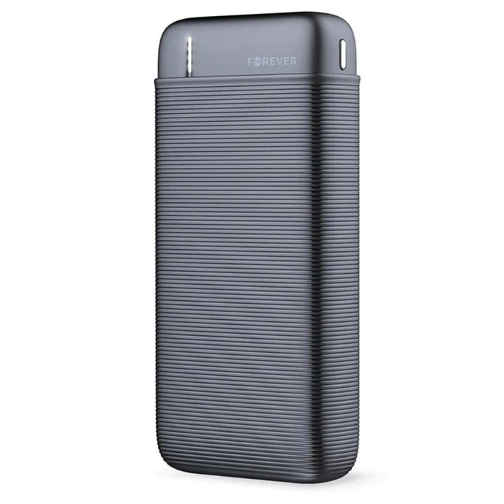 PowerBank, Forever TB-100L, 20000 mAh, 5V, bemenet: microusb és Type-C, kimenet 2*USB, fekete