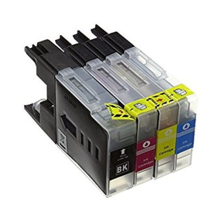 4x Cartus cerneala imprimanta pentru Canon GI43 CMYK set, 60 ml si 3700 pagini fiecare culoare : negru + rosu + albastru + galben, compatibil cu Pixma G540, G640