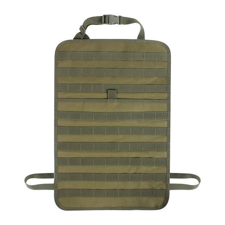 Suport auto multifunctional, verde armata, cu sistem Molle, usor de instalat