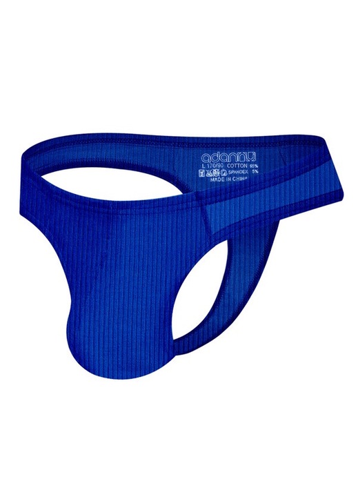 Секси мъжки бански, еластичен памук, син, XL