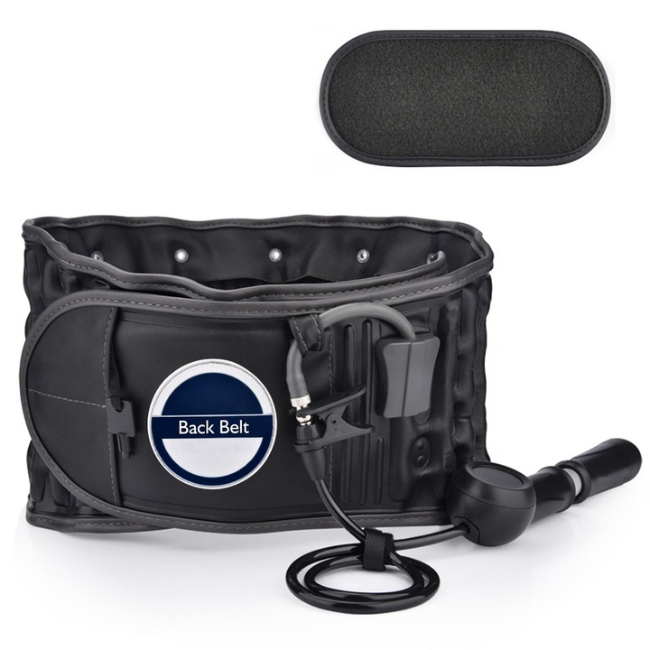 Centura decompresie lombara profesionala, ZXJDN®, sustine talia, relaxeaza coloana lombara, potrivita pentru hernie de disc, spondiloza lombara, corectarea posturii, marime unica, negru