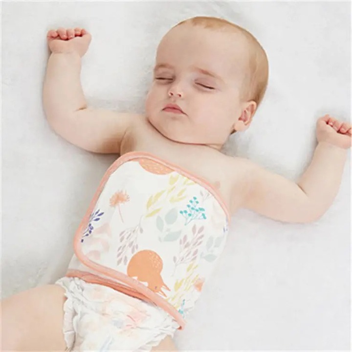 Kólika elleni hasmelegítő öv, pamut, hidegálló zóna, kétszintes, Sleepy Cloud, tiszta pamut, 17cm*55cm