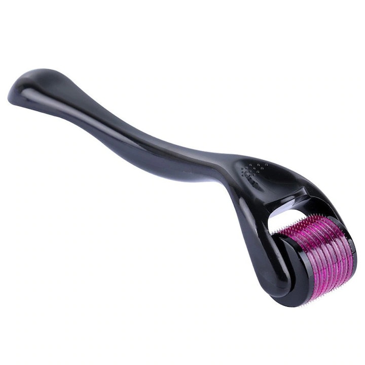 Bőrgyógyászati henger, Zamo, Dermaroller, ráncok, striák, hajhullás ellen, 540 titán tű, 1,5 mm mély