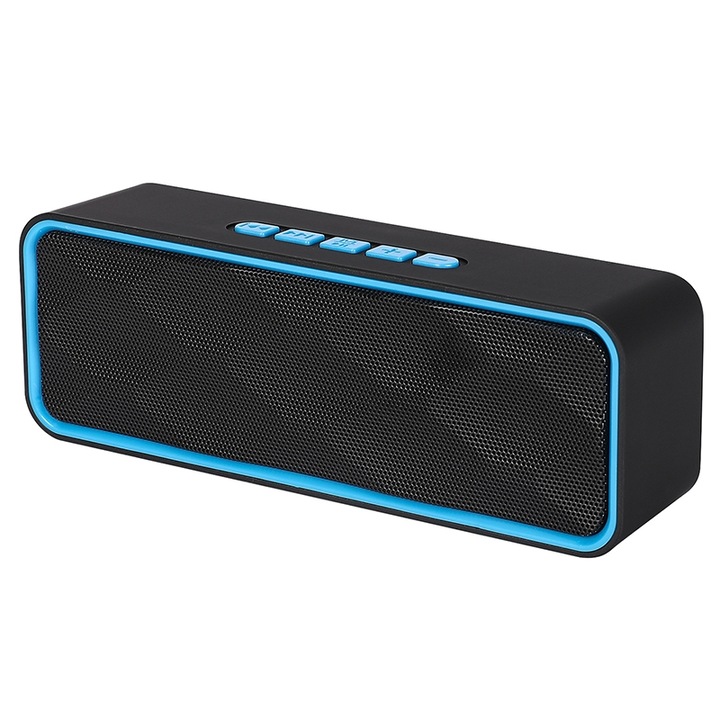 Boxa portabila SC211 Pro, A+, Bluetooth 5.0, Radio FM, Card TF, albastru
