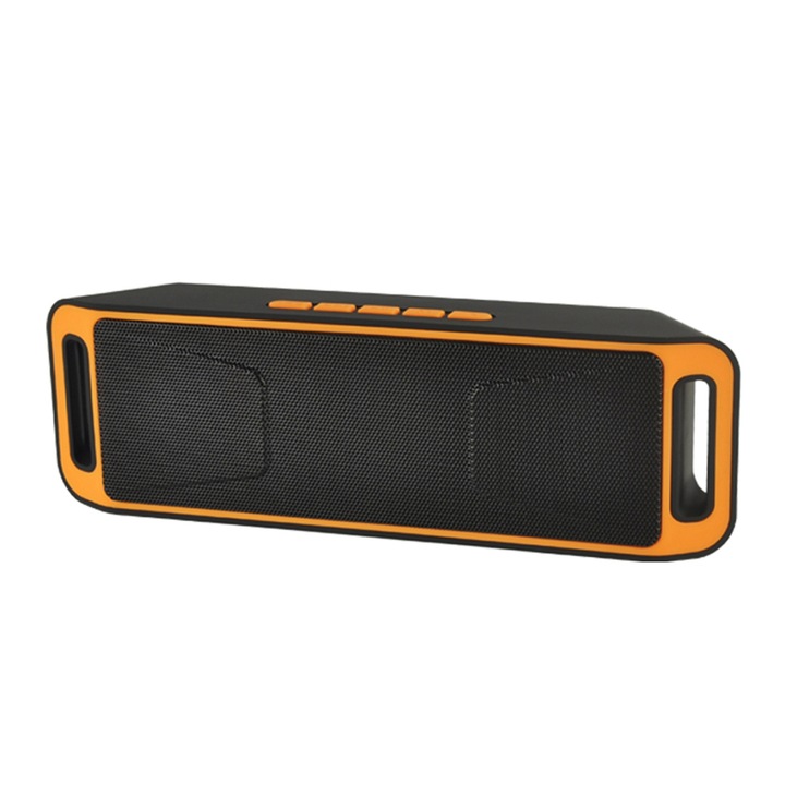Boxa portabila SC208, rosuare Muzica de pe Card, Hands-free Bluetooth, Functie Card TF, U-disk, Audio AUX, FM, Portocaliu
