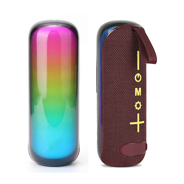 Boxa portabila A+ Mini Record Retro, Bluetooth, Radio FM, Cititor card TF, Roz negru