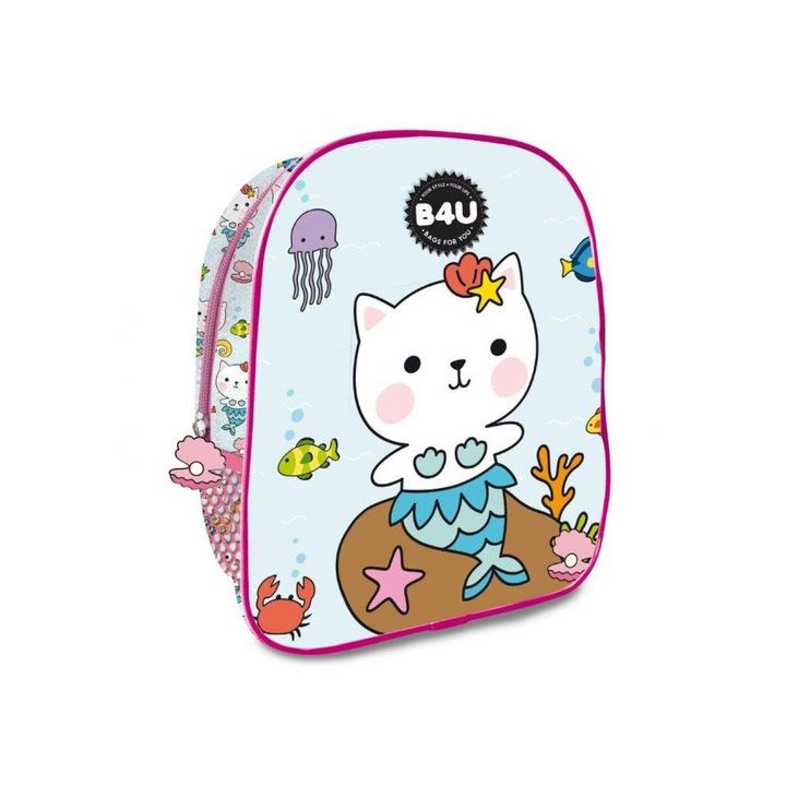 Homio óvodai hátizsák, 26x7x20 cm, állítható és megerősített pántokkal, tarka, Macska