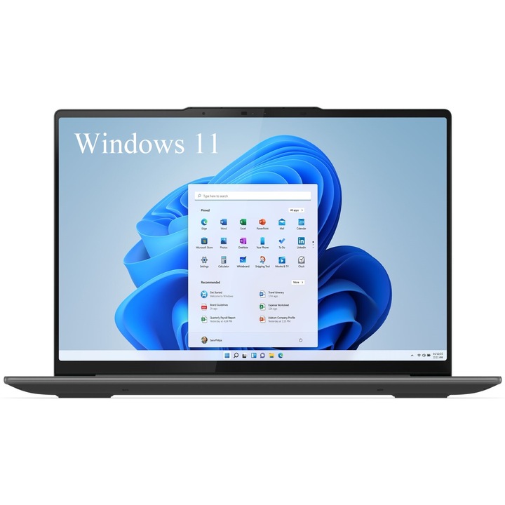 Laptop Lenovo Yoga Pro 7 14ARP8, 14.5" 2.5K 2560x1600 IPS 350nits 90Hz, AMD Ryzen 7 7735HS 8 magos, 16 GB LPDDR5, 512 GB SSD m2 PCIe, AMD Radeon 680M Graphics, Alumínium tok 1.49 kg Storm Grey