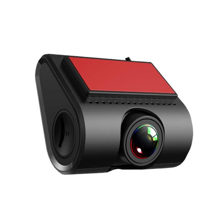 Видеорегистратор, Dash Cam, 720P, TF карта, ADAS интелигентно шофиране, измерване на разстояние, откриване на движение, 110° широк ъгъл, цикличен запис, USB, черен