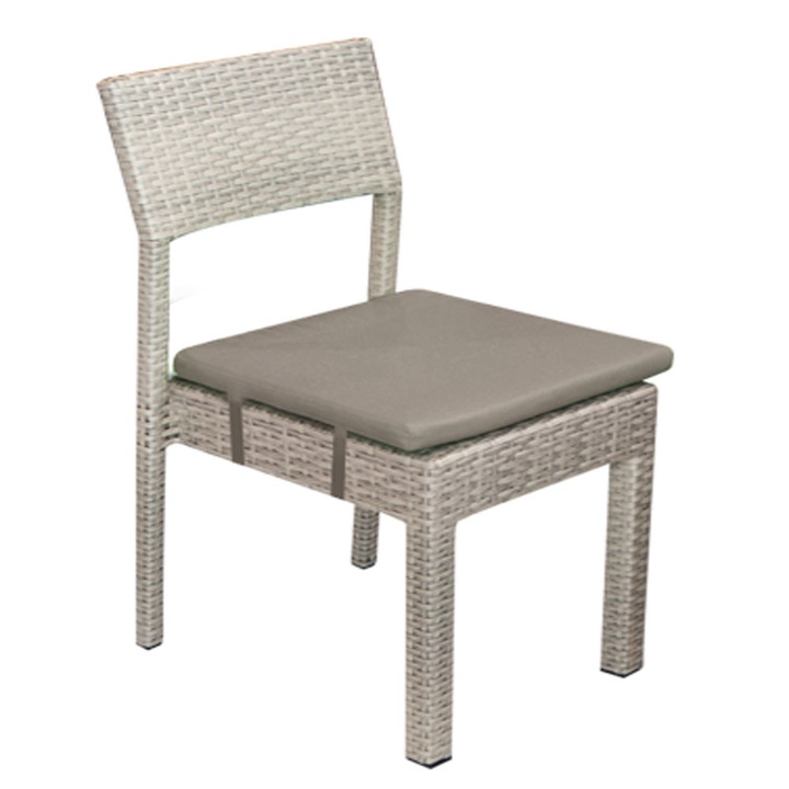 Kerti szék, terasz KALINA NORTE polirattan, szürke ülőpárnával