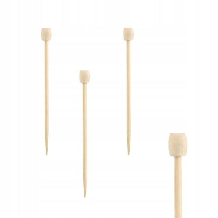 Set 40 bete de mancat din bambus, 7 cm, Papstar, natural