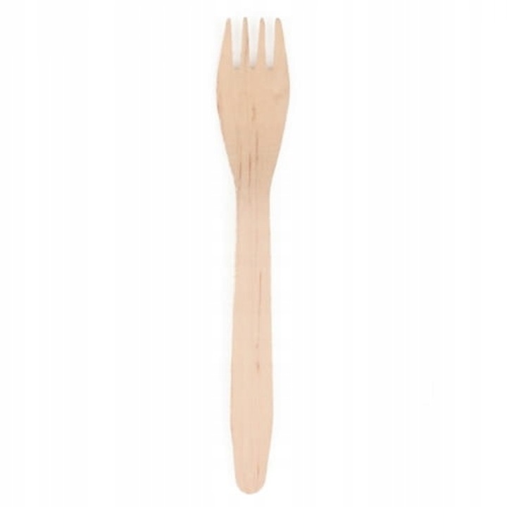 Set 25 furculite din lemn, Papstar, 16.5 cm, natural