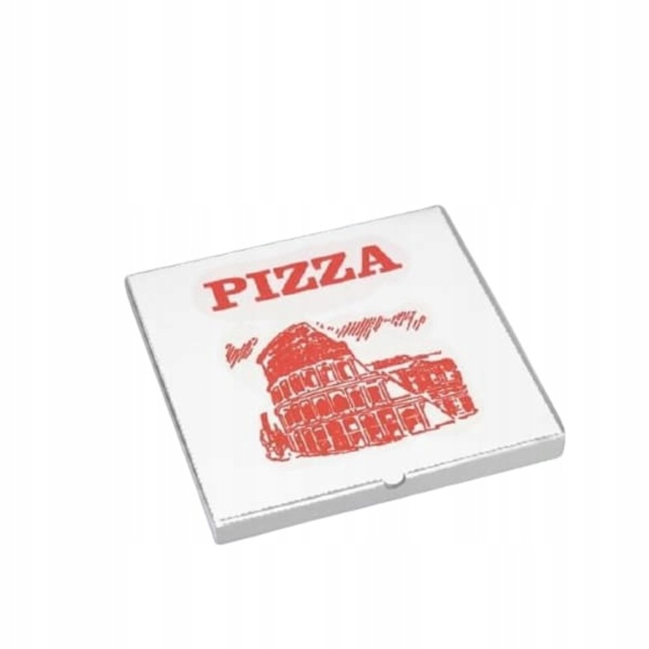 Set 100 cartoane pentru pizza, Papstar, Dreptunghiulare, 33x33x3cm, Rosu/Alb