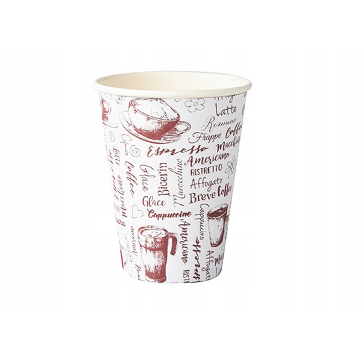 Set 50 pahare de hartie, Papstar, 300 ml, maro, 9 cm