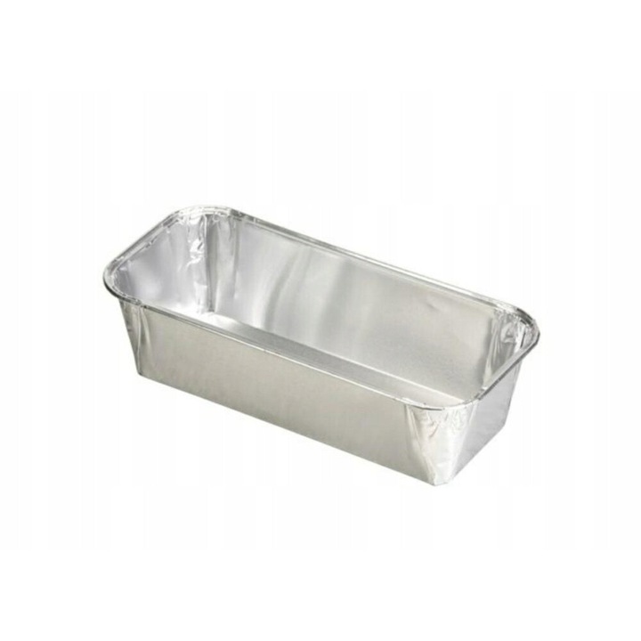 Set 5 forme de prajituri din aluminiu, Papstar, dreptunghiulare, 1,09 l, 6x10,2 cm, argintii