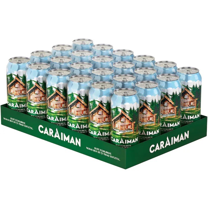 Bere blonda Artizanala, Doza, 24 x 0.5 L, Caraiman