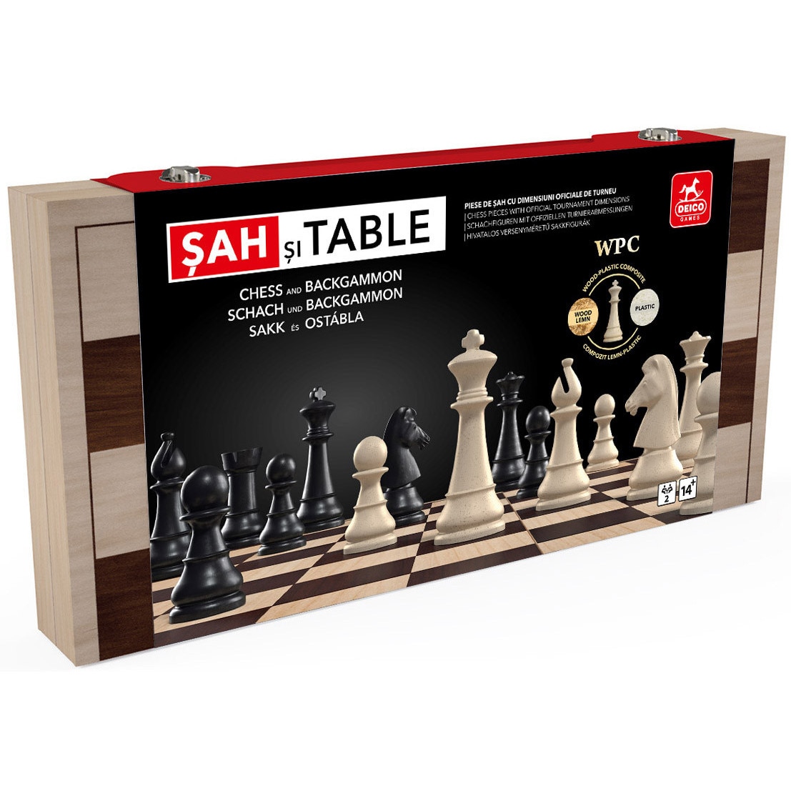 Joc de societate Deico Games, Sah si Table, cutie lemn, 8.75 cm