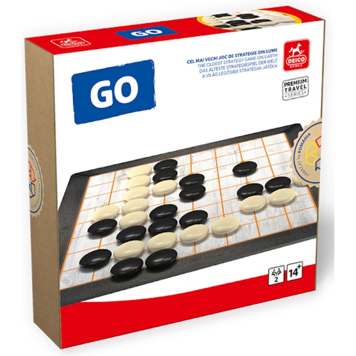 Deico Games társasjáték, GO 9x9 cm-es rács, 81 kő, Utazó kiadás
