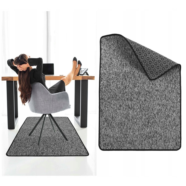 Постелка за баня elSimone, 80x120 mm, 5 mm, Antislip Hummer, меланж черен