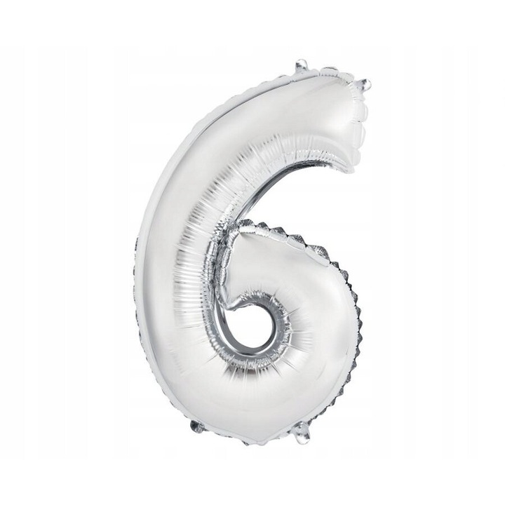 Balon foliowy Cyfra 6, сребрист, 35 см, комплект 1 бр