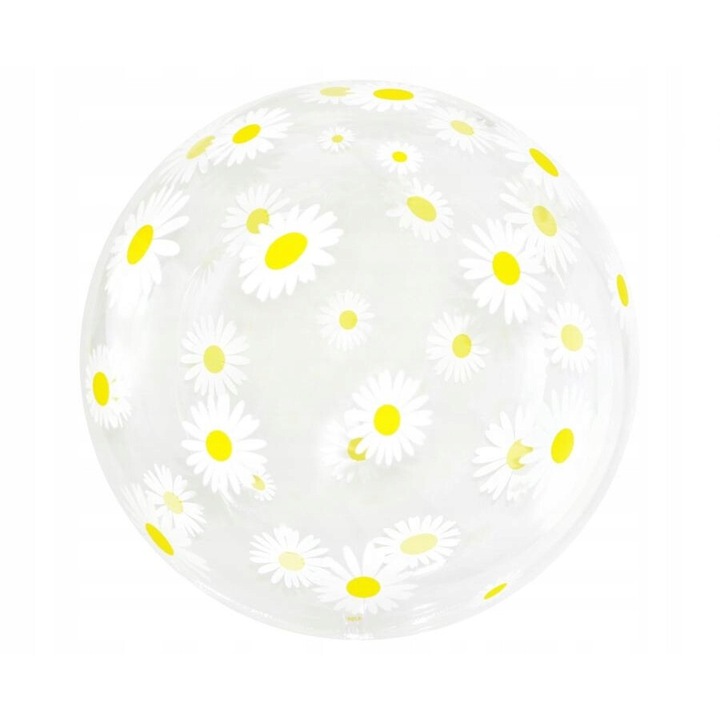 Balon krysztalowy stokrotki, 20 inch, aqua, 46x51cm, set 1 buc.