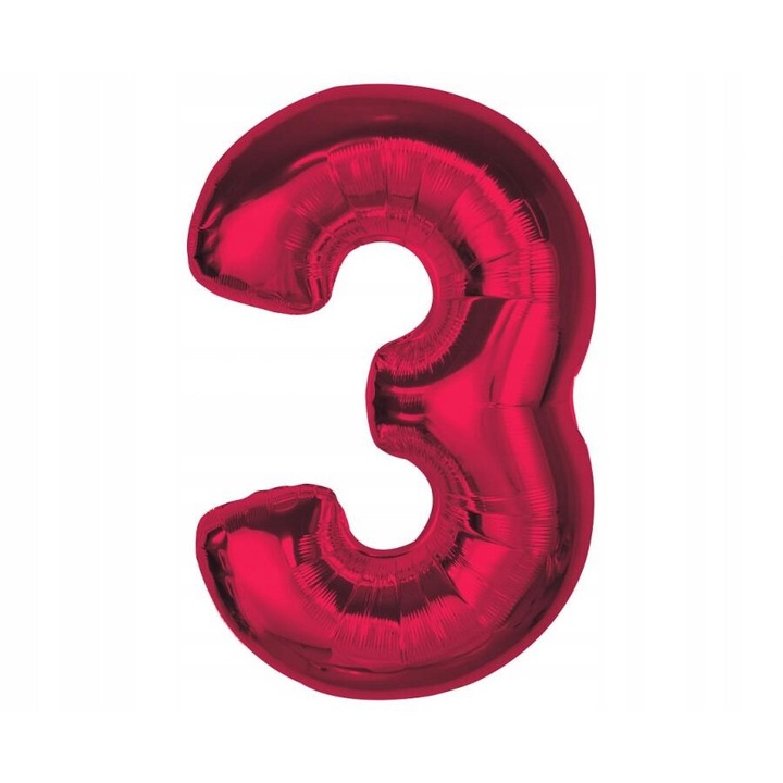 Fólia lufi, 3-as szám, piros, 92 cm, szett