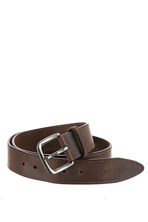 Curea pentru barbati din piele naturala, Greenburry, premium 115cm, maro inchis