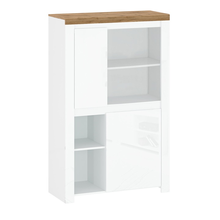 Vilgo fényes fehér tölgy wotan komód 98x41,5x156,5 cm