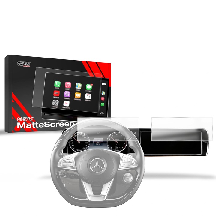Протектор за екран, Matte Grizz Glass защита за CarDisplay Mercedes S Klasa Coupe W222 Przedlift 2013-2017, пълен комплект, 100% тактилна чувствителност, анти-пръстови отпечатъци