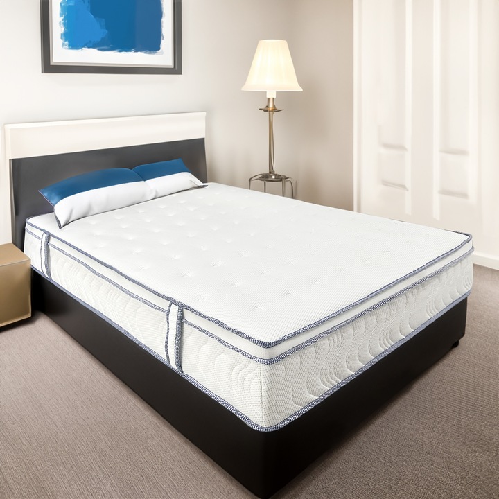 Szuperortopéd matrac Best Sleep, Ressort, 200x200x35, tömített rugós, memóriahab, közepes keménységű
