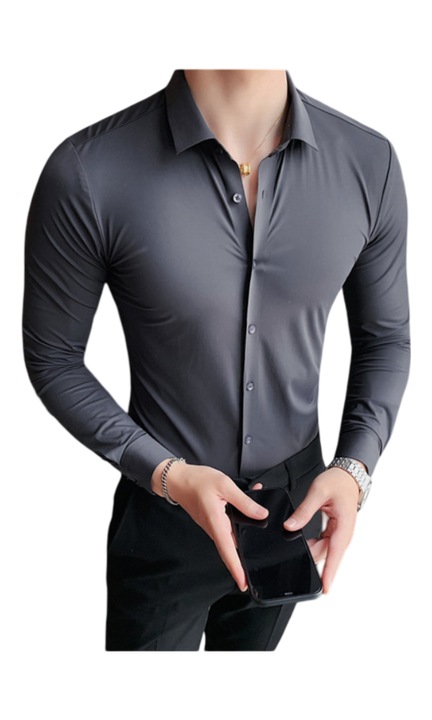 Karcsúsított Mbrands ránctalanító ing, Szürke