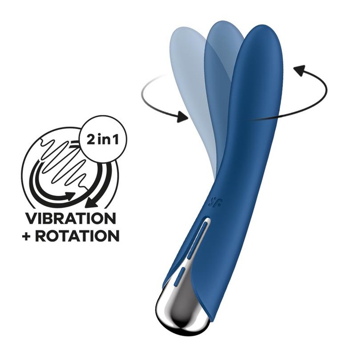 Satisfyer Spinning Vibe 1 G-pont vibrátor, 12 vibrációs funkció, 5 forgás funkció, vízálló, kék