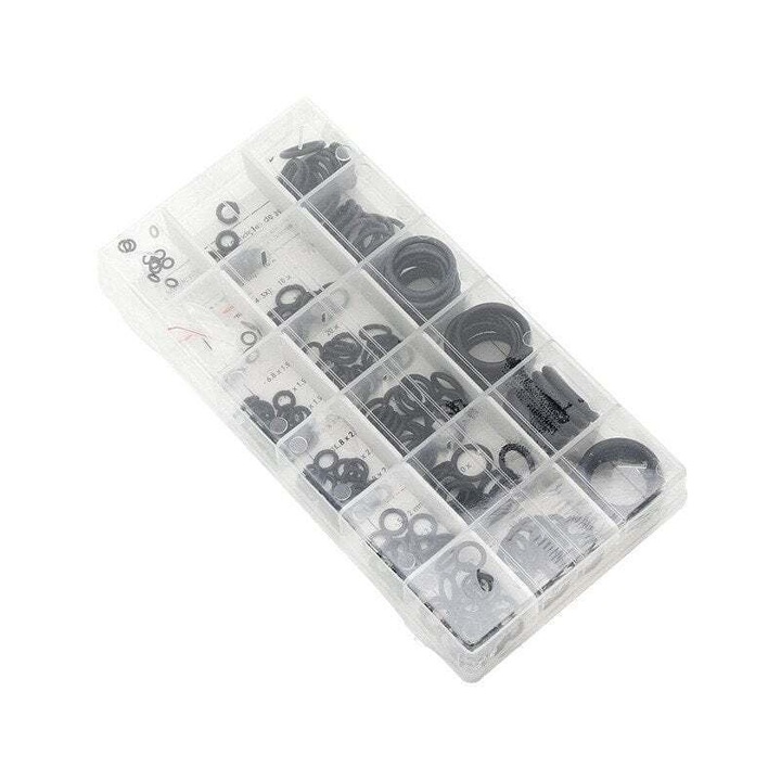 Set O-ring, 225 bucati, dimensiuni variate, 23x11x2.2cm, bijuterii dama